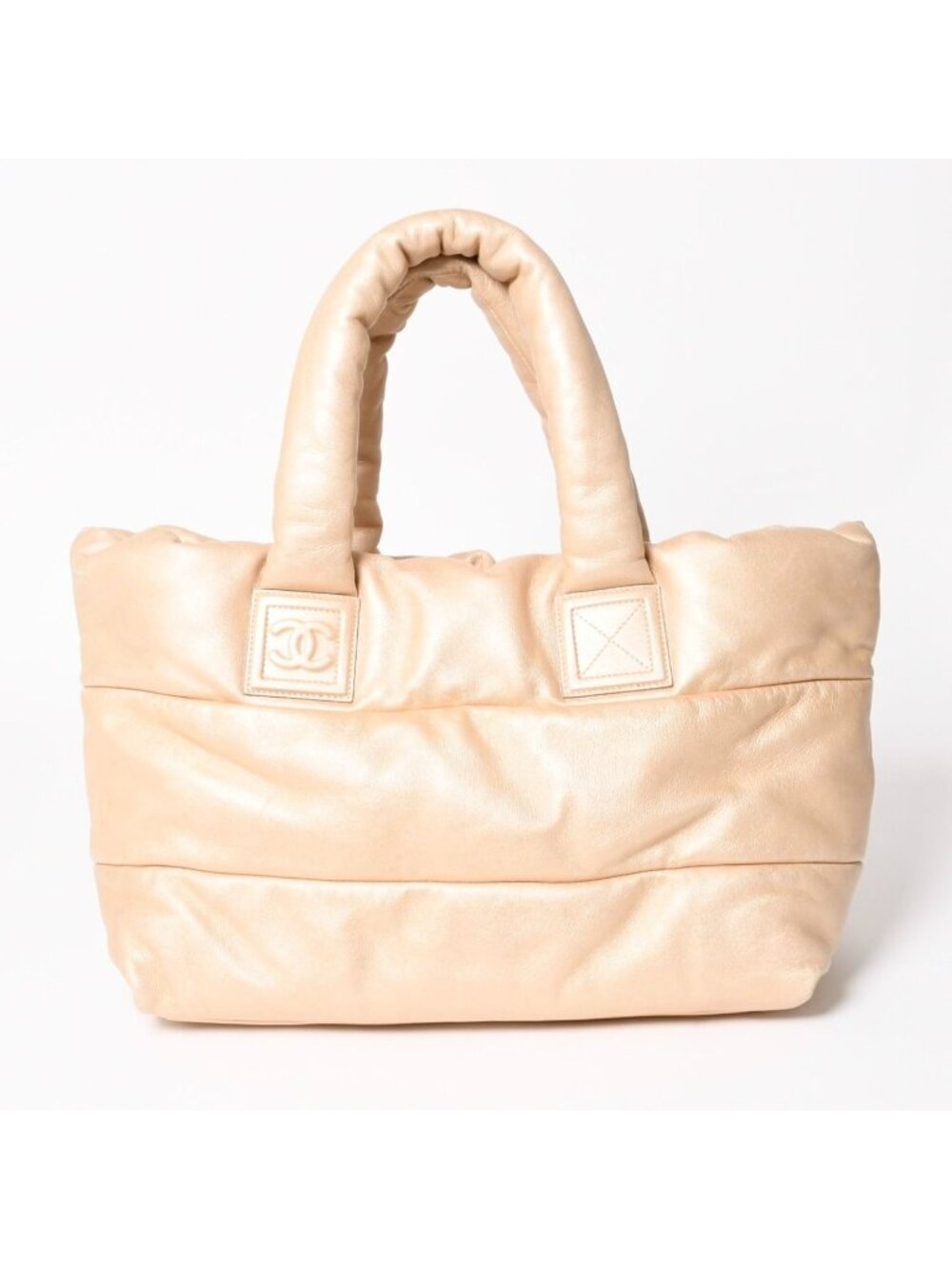 Chanel Coco Cocoon MM Tote Bag CC Logo Lambskin Gold